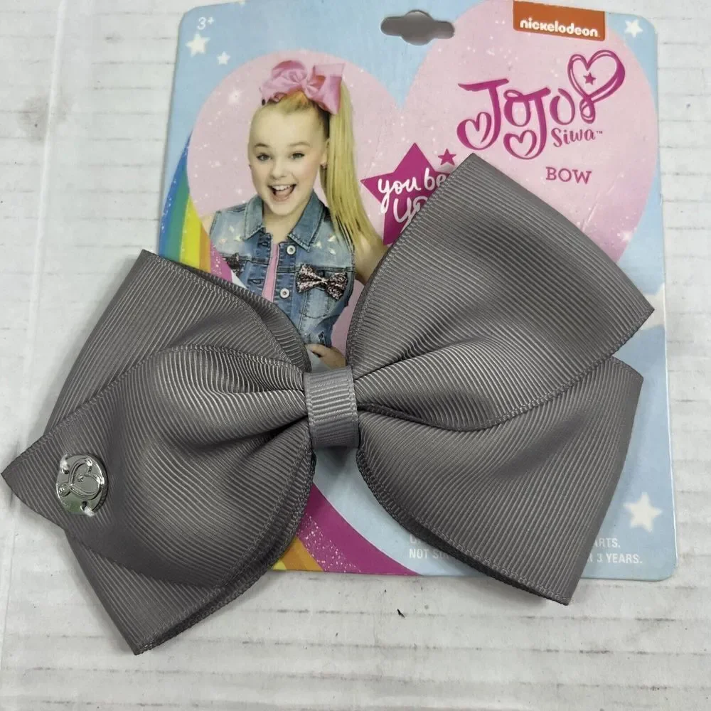 Nickelodeon JoJo Siwa Girls Signature Collection Basic Hair Bow Clip Gray